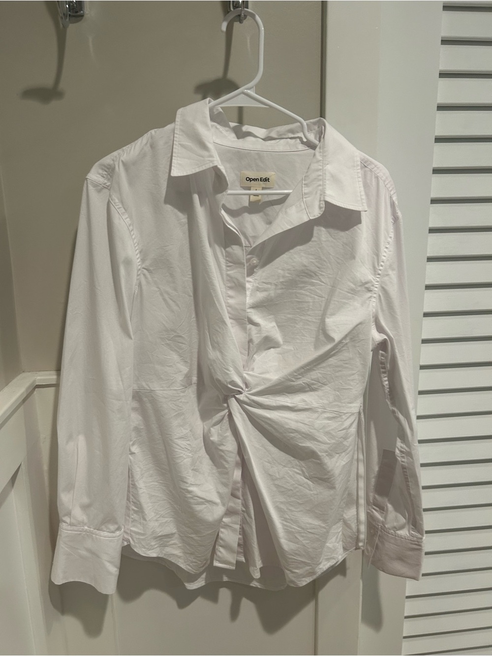 Open edit White Twisted Front womens Shirt